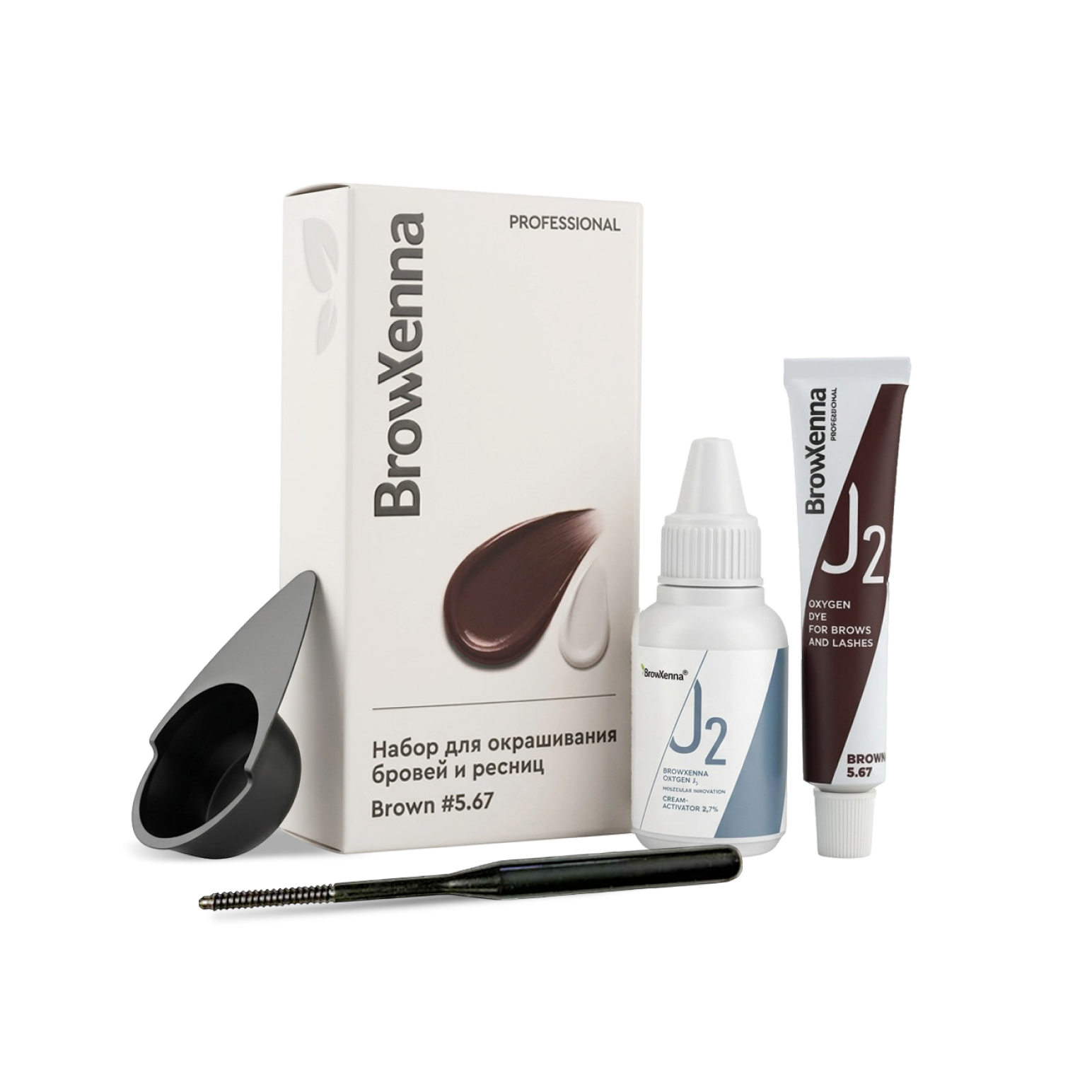 Набор для окрашивания бровей и ресниц BrowXenna® OXYGEN J2 (краска + оксид)