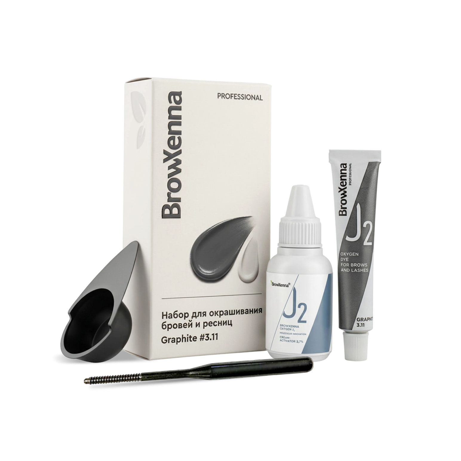 Набор для окрашивания бровей и ресниц BrowXenna® OXYGEN J2 (краска + оксид)